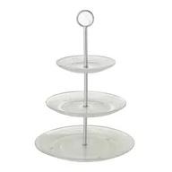 Tace i patery - Patera Taca na ciasto piętrowa Relie 35 cm szklana - miniaturka - grafika 1
