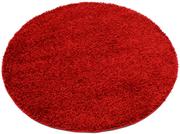Dywany - Czerwony okrągły dywan shaggy w stylu nowoczesnym - Ozis - Profeos - miniaturka - grafika 1