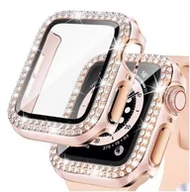 Akcesoria do smartwatchy - Etui + Szkło 2W1 Do Apple Watch 4/5/6/Se 40mm Diamond Różowy-Rosegold - miniaturka - grafika 1