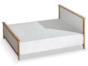 Łóżka - Wygodne Łóżko do sypialni Dwuosobowe w Stylu Skandynawskim, Bjorg BG13, Białe-Dąb - miniaturka - grafika 1