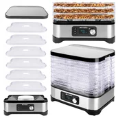 Suszarki do grzybów, owoców i warzyw - SUSZARKA DO GRZYBÓW WARZYW OWOCÓW ZIÓŁ 6 POZIOMÓW TIMER INOX MOCNA 450W - miniaturka - grafika 1