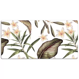 Podkładka na biurko z nadrukiem Kwiaty z liśćmi 120x60 cm - Podkładki na biurko - miniaturka - grafika 1