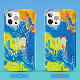 Kingxbar Watercolour Series kolorowe etui do iPhone 12 Pro / iPhone 12 żółtoniebieski - Etui i futerały do telefonów - miniaturka - grafika 2