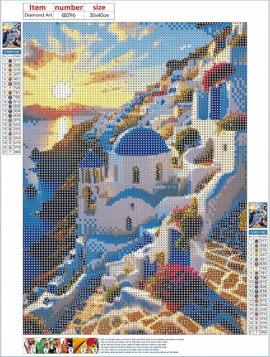 Haft Diamentowy, Obraz, Mozaika Diamentowa 30x40 SANTORINI tylko płótno