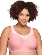 Biustonosze - Glamorise Damski biustonosz sportowy High Impact bezszwowy z fiszbinami #9066, Różowy róż róż nadruk, 90G - miniaturka - grafika 1