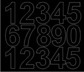 Pasmanteria - Cyfry samoprzylepne 6 cm czarny z połyskiem - miniaturka - grafika 1