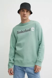Bluzy męskie - Timberland bluza męska kolor turkusowy z nadrukiem TB0A5UJYEW01 - grafika 1