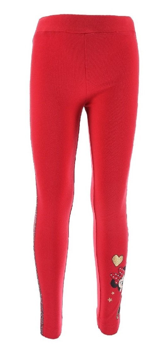Legginsy dla dziewczynki, Disney Myszka Minnie, bawełna, kolor czerwony, rozmiar 98 cm