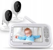 Elektroniczne nianie i monitory oddechu - NIANIA ELEKTRONICZNA EKRAN 5'' LCD 2.4GHZ 2 KAMERY JSLBTECH LB55955S BIAŁY - miniaturka - grafika 1