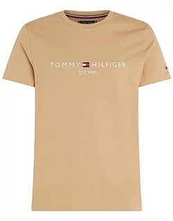 Koszulki męskie - Tommy Hilfiger Koszulka męska Tommy Logo S/S, Klasyczny khaki, 3XL - grafika 1