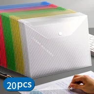 Inne - TEMU 20 szt. Przezroczyste Teczki A4 z Kolorowymi Zakładkami - Organizery do Przechowywania z Zapięciem na dla Biura i Szkoły, Stylowe Przybory - miniaturka - grafika 1