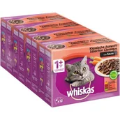 Mokra karma dla kotów - Whiskas Wielopak 1+ Klasyczny wybór w sosie 4 x 12 x 100 g - miniaturka - grafika 1