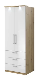 Szafa Optima 68 2D3S 80X217 Dąb Artisan / Biały Połysk / Lustro - Inne meble do salonu - miniaturka - grafika 1