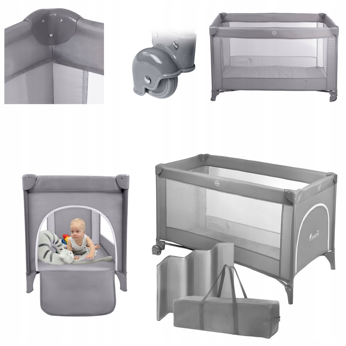 ŁÓŻECZKO TURYSTYCZNE SKŁADANE Z MATERACEM KOJEC DLA DZIECKA PODRÓŻNY TORBA