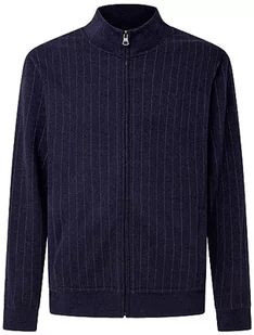 Hackett London Męska bluza Jacq Fz Pin Stripe, Niebieski (granatowy), M - Bluzy męskie - miniaturka - grafika 1