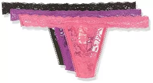 Sylvie Flirty Lingerie Damskie stringi Abby (3 sztuki), Fioletowy/różowy/czarny, rozmiar uniwersalny duże rozmiary - Majtki damskie - miniaturka - grafika 1