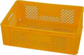 Pojemniki przemysłowe - Artech Pojemnik transportowy EURO 200, dno i ścianki ażurowe, wym. 600 x 400 x 200 mm żółty - miniaturka - grafika 1