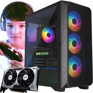 Komputer gamingowy RTX 5060 GeForce AMD Ryzen 5 32GB RAM 1TB SSD Windows 11 - Zestawy komputerowe - miniaturka - grafika 1