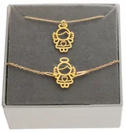 Biżuteria dla dzieci - Złoty komplet biżuterii ANIOŁEK ANIOŁ Z ANIOŁKIEM SREBRO 925 - miniaturka - grafika 1