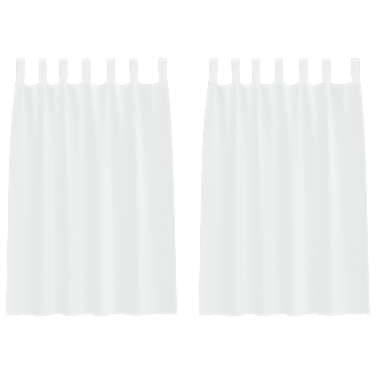 vidaXL Zasłony z zasłonami 2 pcs Biały 140 x 140 cm Poliester