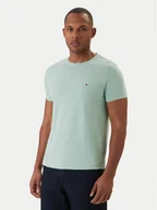 Koszulki męskie - Tommy Hilfiger T-Shirt MW0MW10800 Zielony Slim Fit - miniaturka - grafika 1