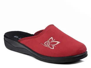 Kapcie damskie pantofle domowe zakryte Inblu CU-2D bordowe z haftem-37 - Kapcie damskie - miniaturka - grafika 1