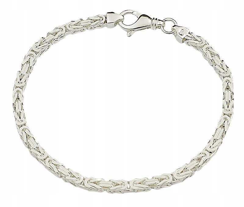 Bransoletka Srebrna Męska Splot Królewski 3,60 mm pr 925 Grawer Gratis