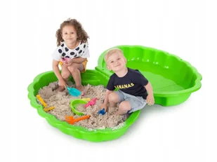 XXL MEGA DUŻA PIASKOWNICA PLASTIKOWA BASEN 2W1 MUSZELKA PREMIUM + zabawka - Place zabaw - miniaturka - grafika 1