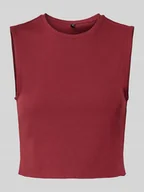Koszulki i topy damskie - Top krótki o kroju slim fit z mieszanki bawełny model ‘VELA’ - miniaturka - grafika 1
