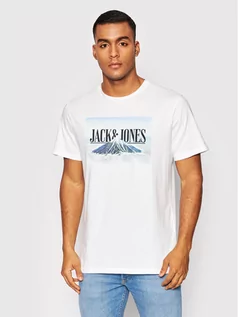 Koszulki męskie - Jones Jack T-Shirt Azan 12200159 Biały Regular Fit 5715113487536 L, M, S, XL, XXL - grafika 1