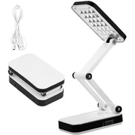 Lampy stojące - Składana lampka biurkowa LED, ładowalna biała lampka stołowa, przenośna lampka nocna LED do czytania, pracy lub nauki. - miniaturka - grafika 1