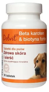 Dolfos Dolvit Beta karoten &amp; biotyna forte 90 Tabletki - Suplementy i witaminy dla psów - miniaturka - grafika 1
