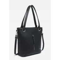 Torebki damskie - Pojemna Stylowa Torebka Damska Shopper Czarna LUIGISANTO Skóra Ekologiczna - miniaturka - grafika 1