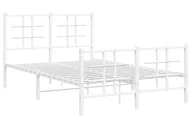 Łóżka - Białe metalowe łóżko małżeńskie 140x200 cm - Estris - miniaturka - grafika 1
