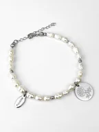 Bransoletki - Bransoletka CZERWIEC perła, róża - miniaturka - grafika 1