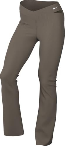 Nike Zenvy Cutout żebrowane legginsy z delikatnym trzymaniem i wysokim stanem dla kobiet, Mink Brown/Black/White, HJ1846-233, 2XL