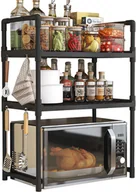 Szafki kuchenne - PÓŁKA KUCHENNA pod mikrofalówkę SZAFKA ORGANIZER CZARNA 3poziomy 48cm REGAŁ - miniaturka - grafika 1