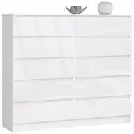Komody - Akord Fabryka mebli KOMODA K 140cm 10 SZUFLAD BIAŁA WYSOKI POŁYSK OP0LK-1POL009 - miniaturka - grafika 1