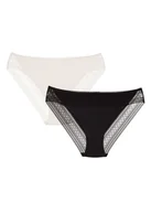 Majtki damskie - Majtki figi Pakis 2-pak Esotiq kremowy, czarny L - miniaturka - grafika 1
