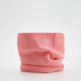 Reserved - Komin z haftem - Różowy - Czapki dla dzieci - miniaturka - grafika 1