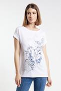 Koszulki i topy damskie - T-shirt damski z ciekawym wzorem - Monnari - miniaturka - grafika 1