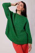 Swetry damskie - Sweter Oversize z Nietoperzowym Rękawem - Szmaragdowy - miniaturka - grafika 1