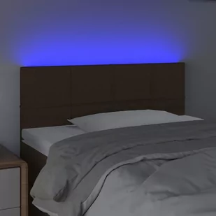 Lumarko Zagłówek do łóżka z LED, ciemnobrązowy, 100x5x78/88 cm, tkanina - Inne meble do sypialni - miniaturka - grafika 4