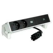 Gniazdka elektryczne - BACHMANN DESK2 2xUTE 1xUSB C 60W 0.2m GST18 RAL9010 - miniaturka - grafika 1