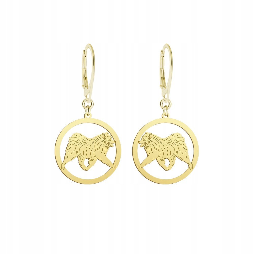 Kolczyki Złote z psem Samoyed 925 Prezent Kobieta Biżuteria GRAWER GRATIS