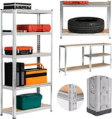 Szafy i regały magazynowe - Fancy Garden REGAŁ METALOWY 70x30x154 SREBRNY - miniaturka - grafika 1