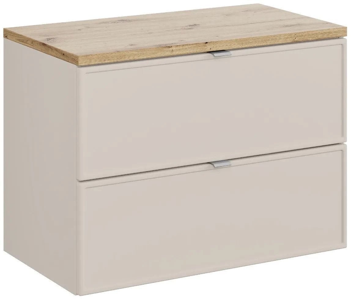 Szafka pod umywalkę nablatową BELLA CASHMERE 82-80-2S z blatem 80 cm kaszmir/dąb artisan COMAD