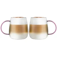 Szklanki - Vialli Design Komplet szklanek z różowym uchem Bolla 1166 2 x 400 ml - miniaturka - grafika 1