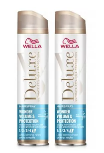 Wella Deluxe Wonder Volume & Protection, ultra mocny lakier do włosów na objętość, dwupak, 2x250ml - Kosmetyki do stylizacji włosów - miniaturka - grafika 1