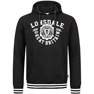Lonsdale Męska bluza z kapturem Daccombe, czarny/biały, XXL - Bluzy męskie - miniaturka - grafika 1